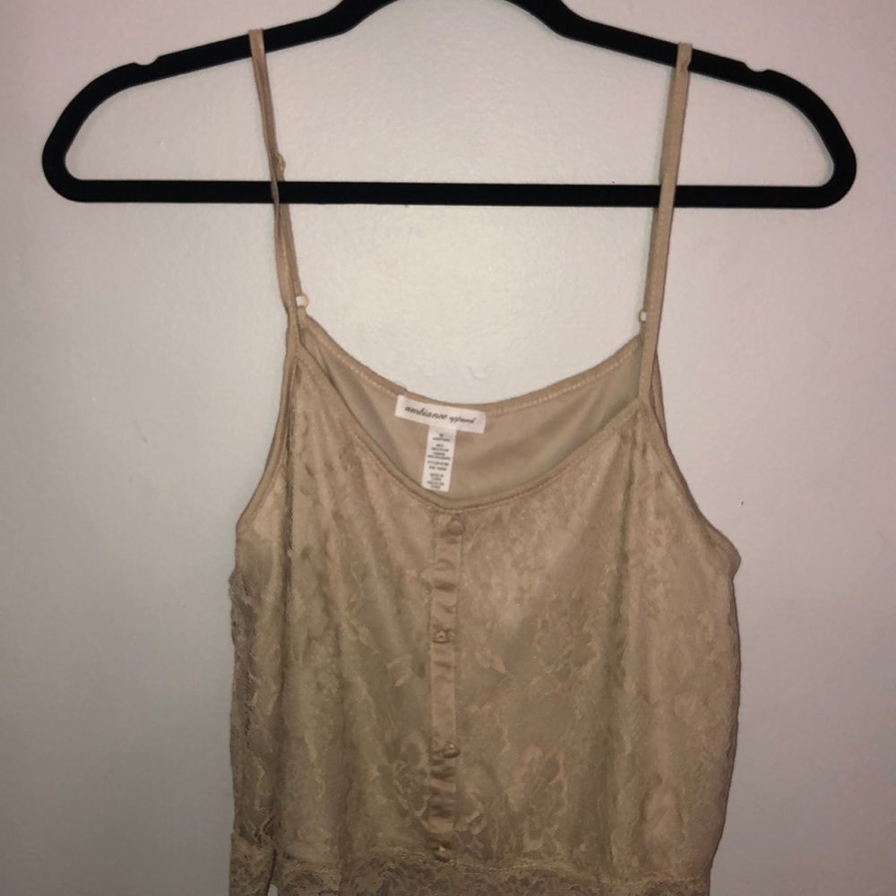 Lace Camisole Crop Top w/ Buttons
